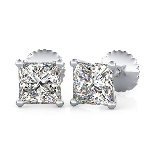 Princess Natural Diamond X Martini Stud Earrings