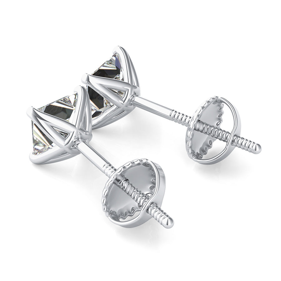 Princess Natural Diamond X Martini Stud Earrings