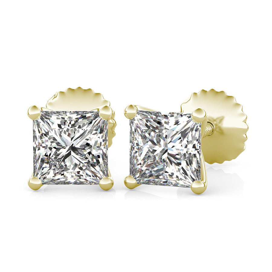 Princess Natural Diamond X Martini Stud Earrings