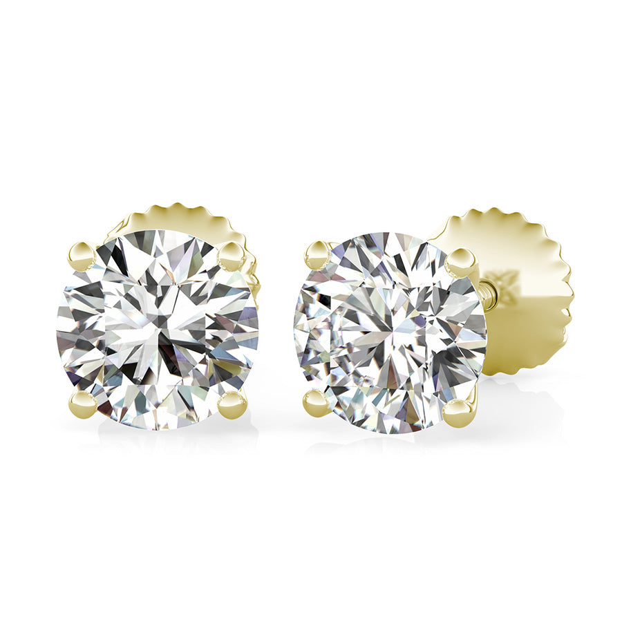 Round Natural Diamond X Martini Stud Earrings