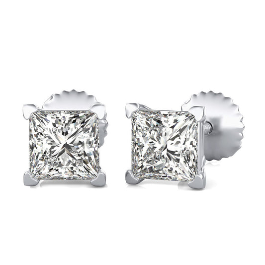 Princess Natural Diamond Stud Earrings
