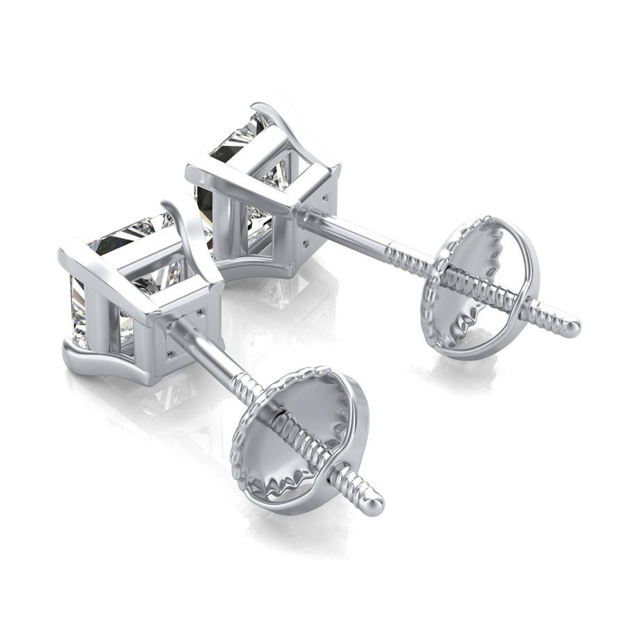 Princess Natural Diamond Stud Earrings