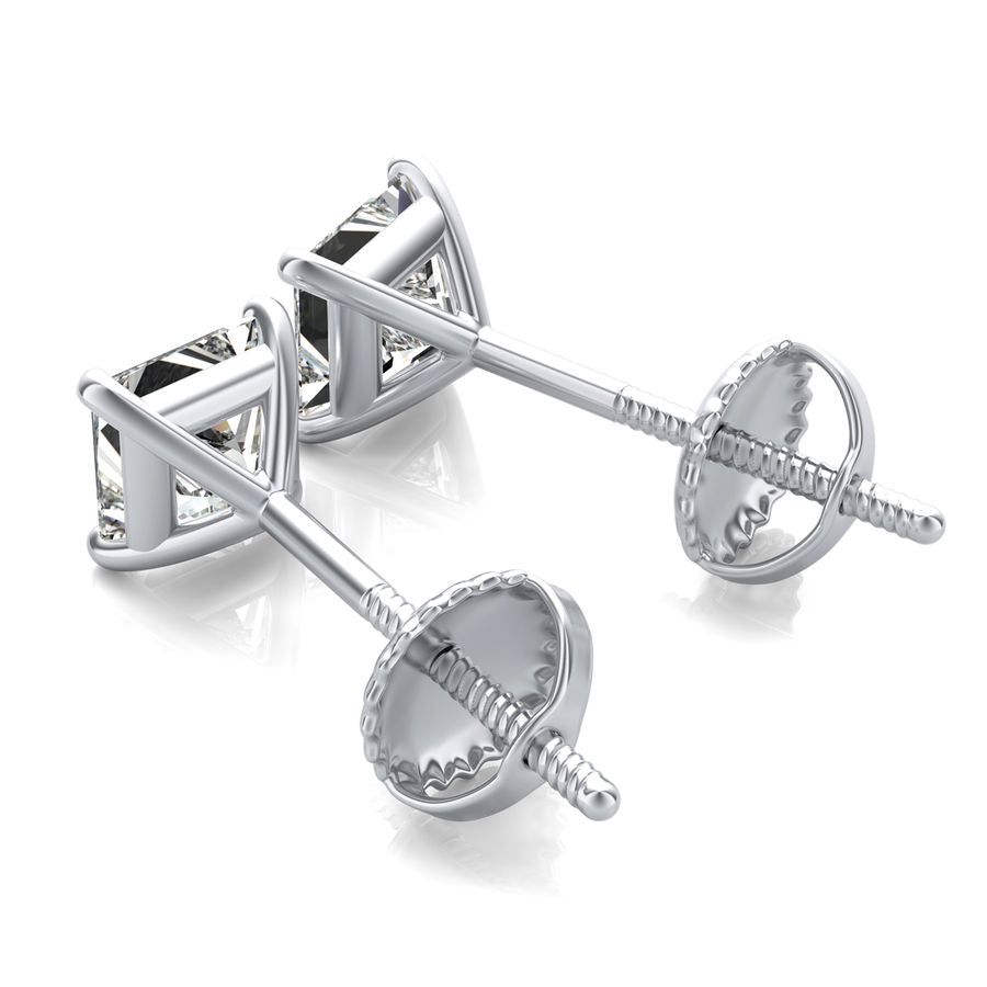 Princess Natural Diamond Martini Stud Earrings