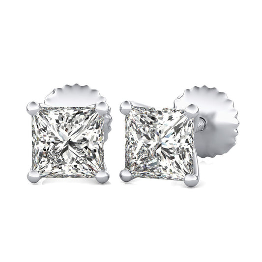 Princess Natural Diamond Martini Stud Earrings