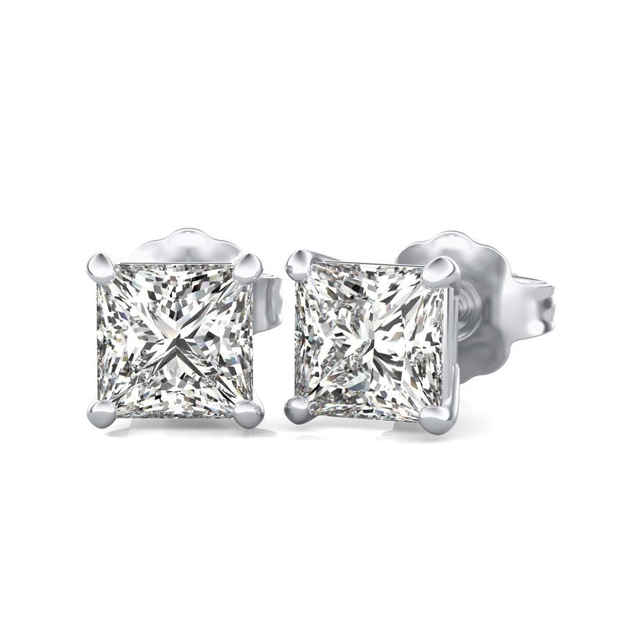 Princess Natural Diamond Stud Earrings