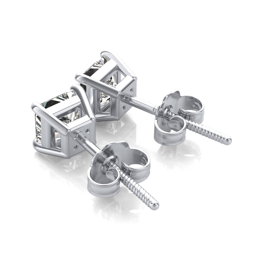Princess Natural Diamond Stud Earrings