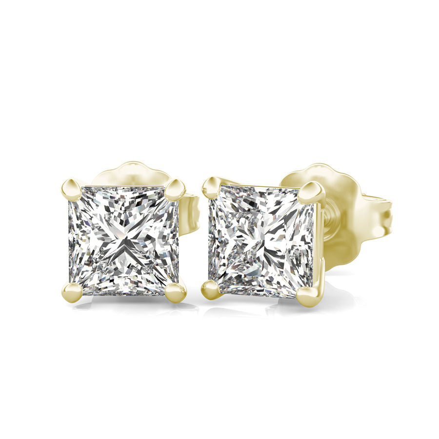 Princess Natural Diamond Stud Earrings