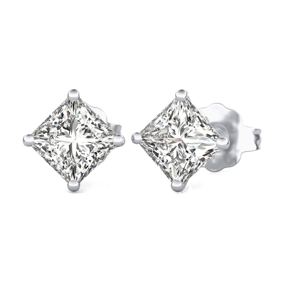 Princess Natural Diamond Stud Earrings