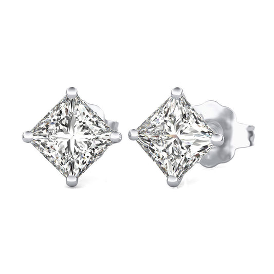 Princess Natural Diamond Stud Earrings