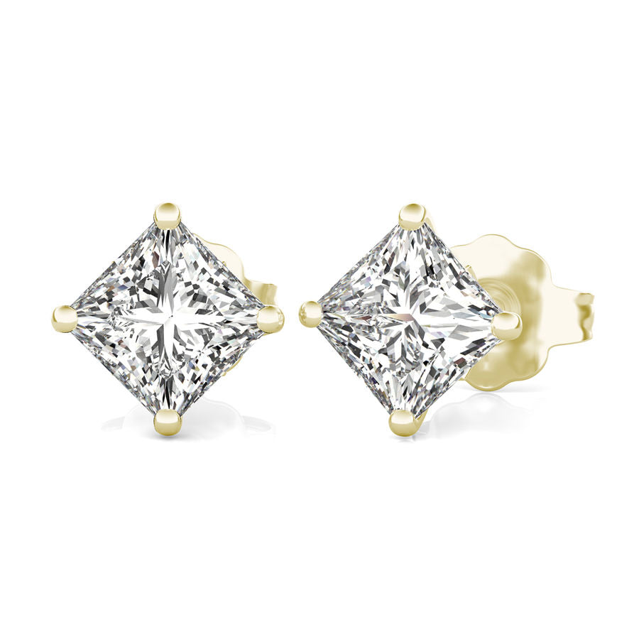 Princess Natural Diamond Stud Earrings