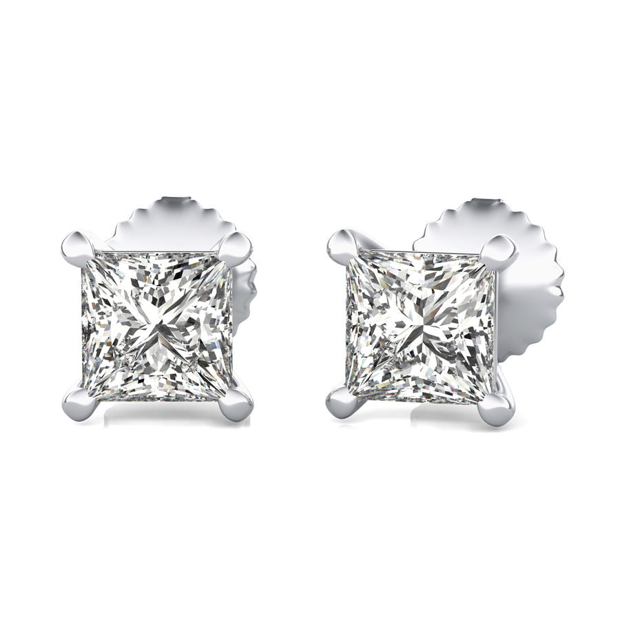 Princess Natural Diamond Stud Earrings