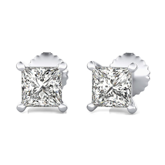 Princess Natural Diamond Stud Earrings