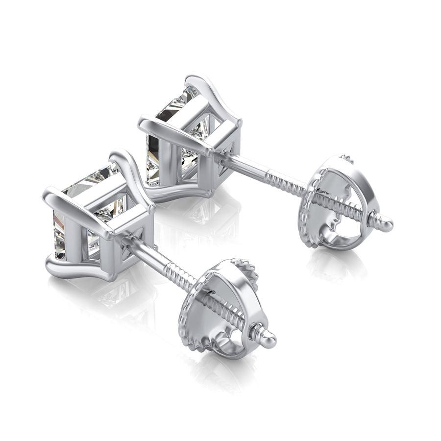 Princess Natural Diamond Stud Earrings