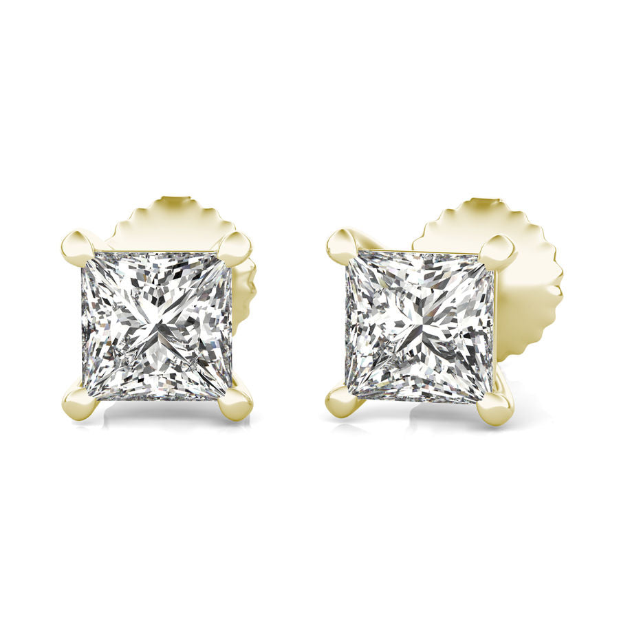 Princess Natural Diamond Stud Earrings