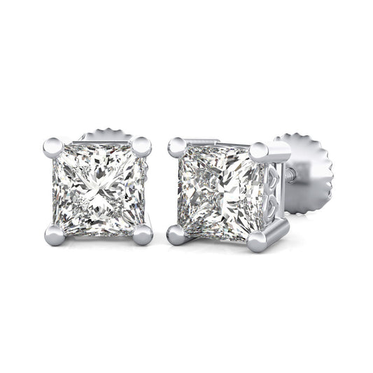Princess Natural Diamond Stud Earrings