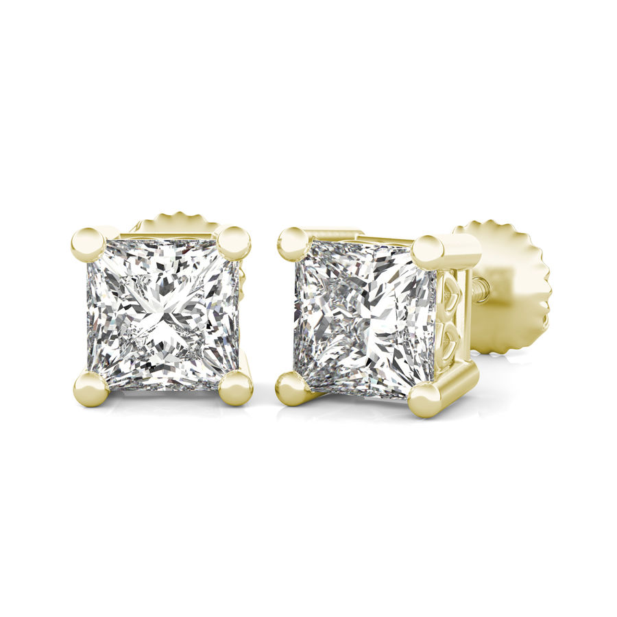 Princess Natural Diamond Stud Earrings