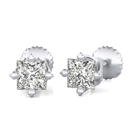 Princess Natural Diamond Stud Earrings