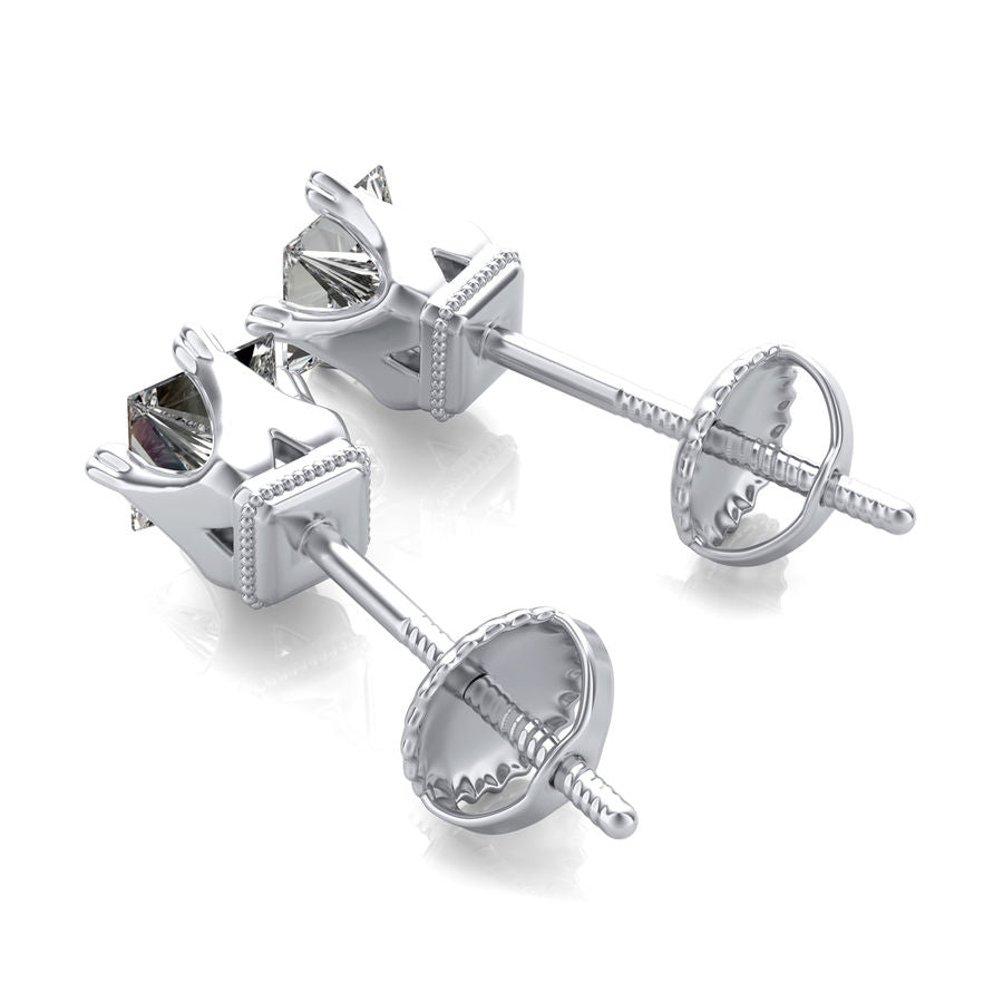 Princess Natural Diamond Stud Earrings
