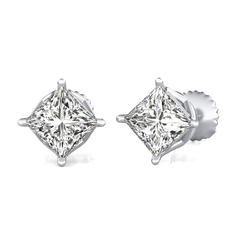 Princess Natural Diamond Stud Earrings