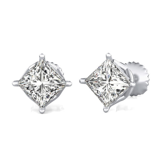Princess Natural Diamond Stud Earrings