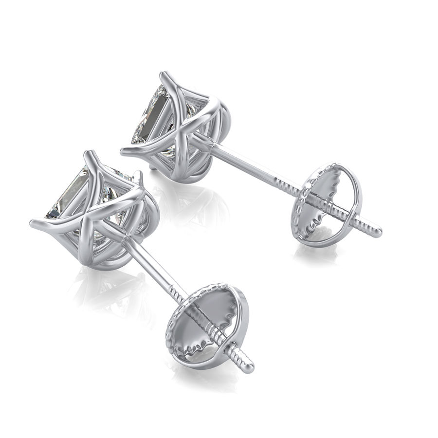 Princess Natural Diamond Stud Earrings