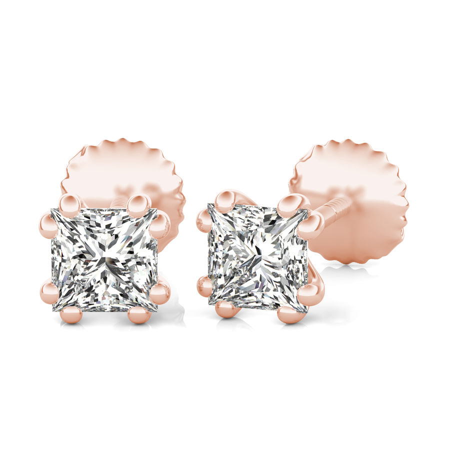 Princess Natural Diamond Stud Earrings
