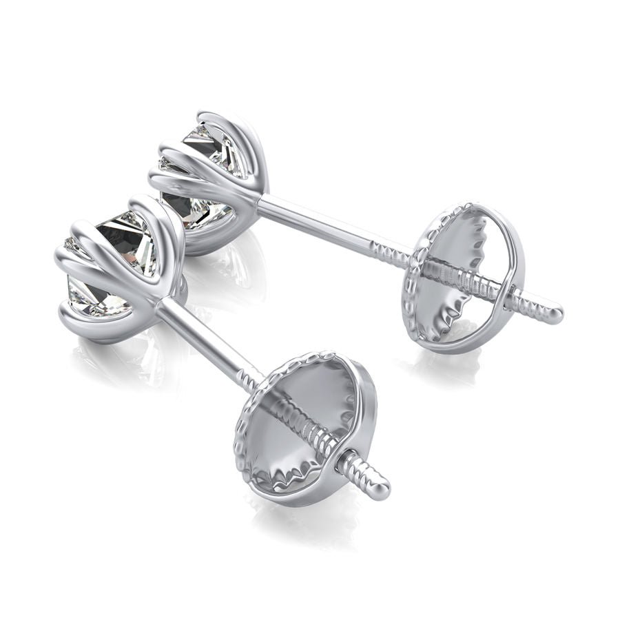 Princess Natural Diamond Stud Earrings