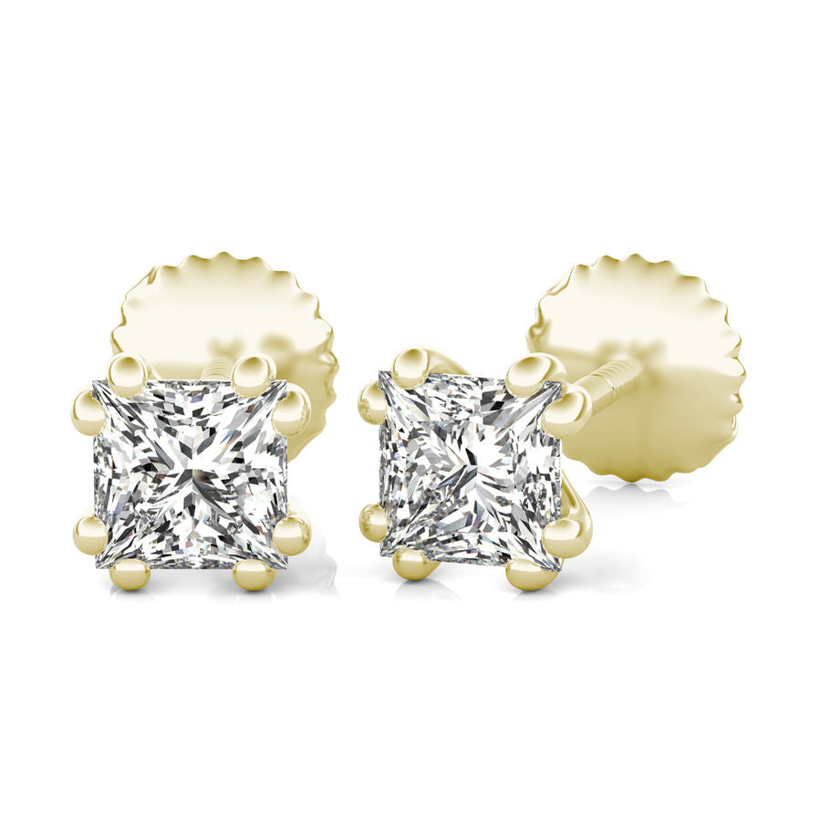 Princess Natural Diamond Stud Earrings