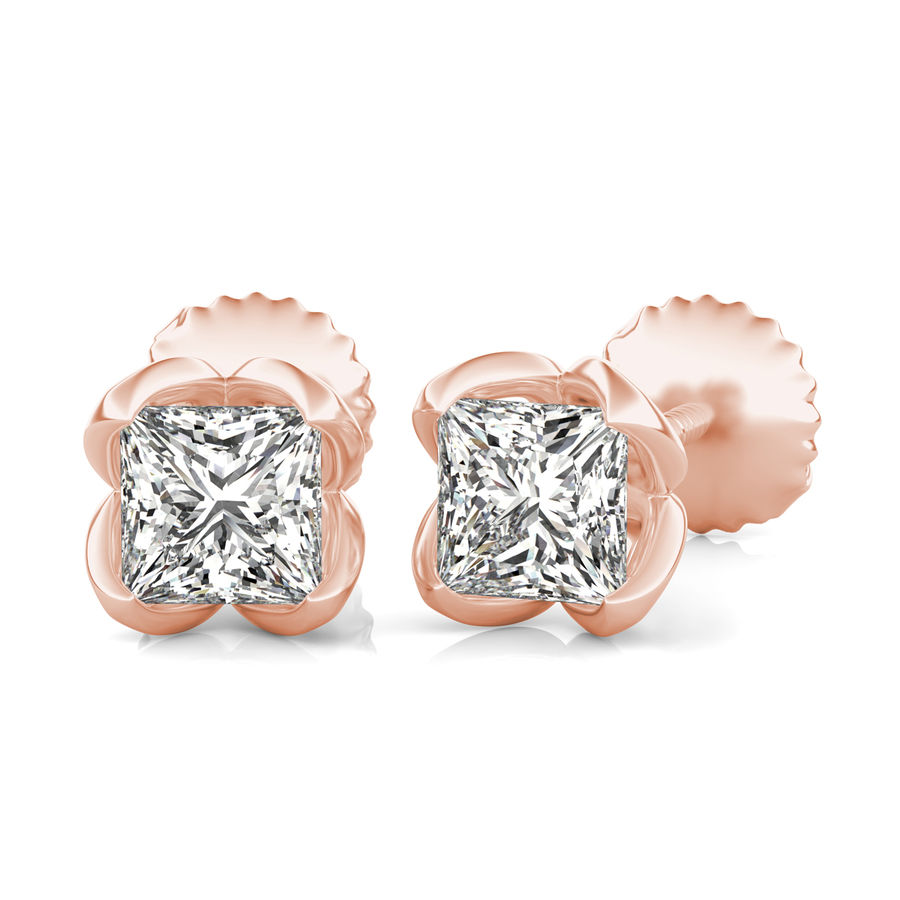 Princess Natural Diamond Stud Earrings