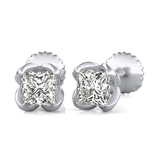 Princess Natural Diamond Stud Earrings