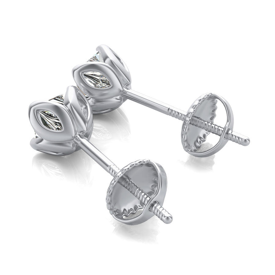 Princess Natural Diamond Stud Earrings