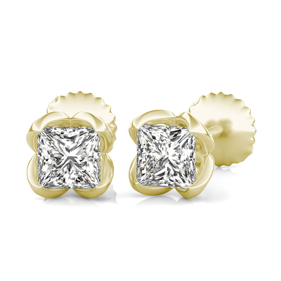 Princess Natural Diamond Stud Earrings