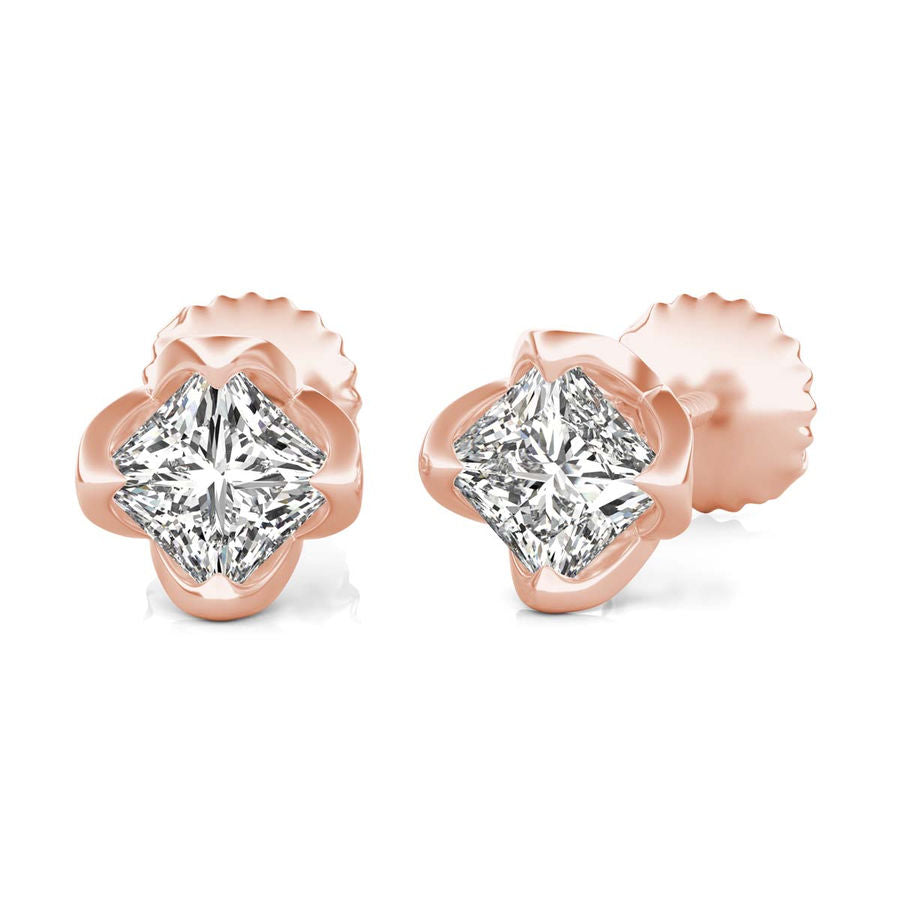 Princess Natural Diamond Stud Earrings