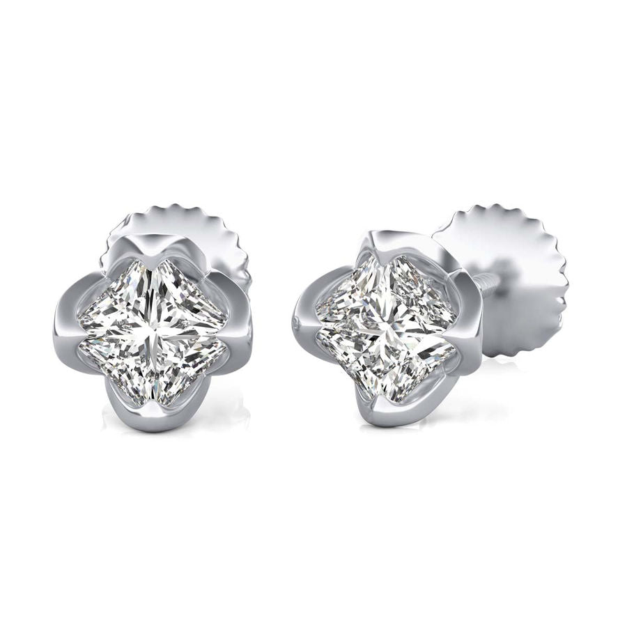 Princess Natural Diamond Stud Earrings