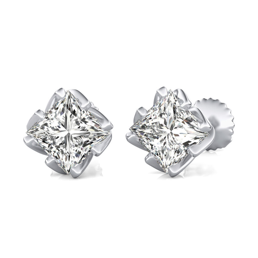 Princess Natural Diamond Stud Earrings