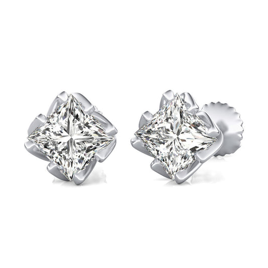 Princess Natural Diamond Stud Earrings