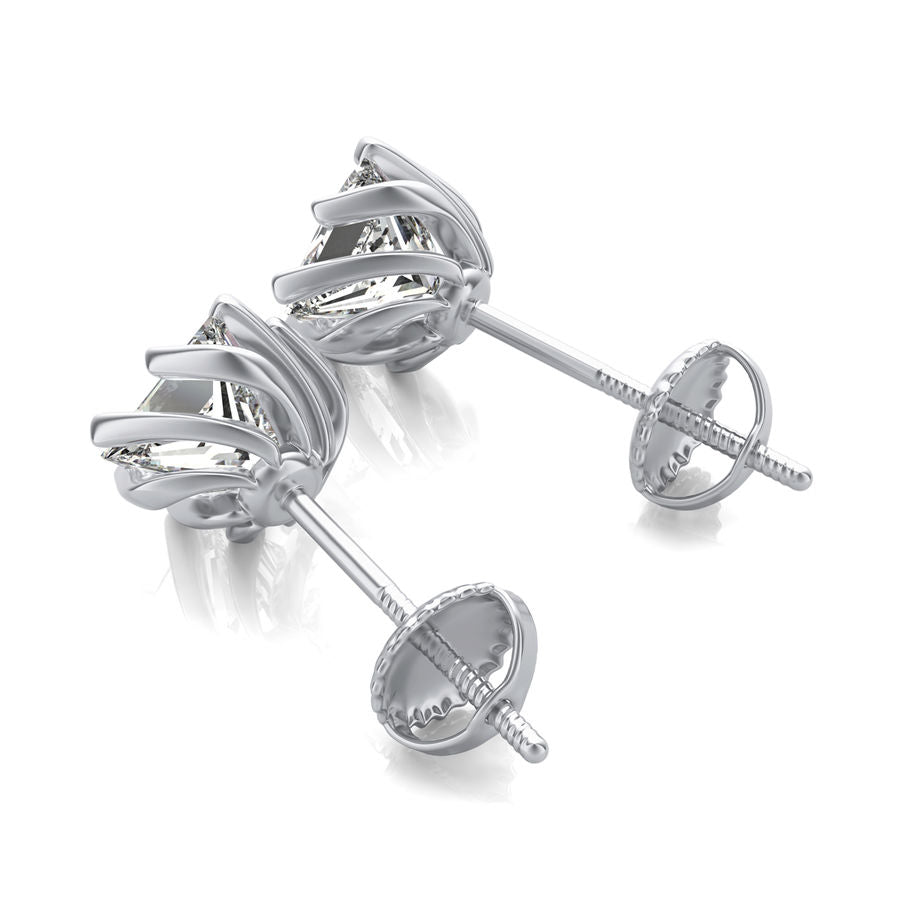 Princess Natural Diamond Stud Earrings