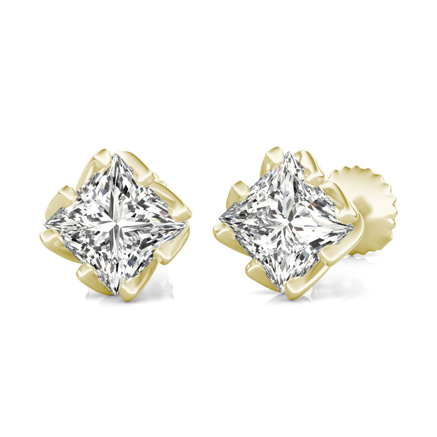 Princess Natural Diamond Stud Earrings