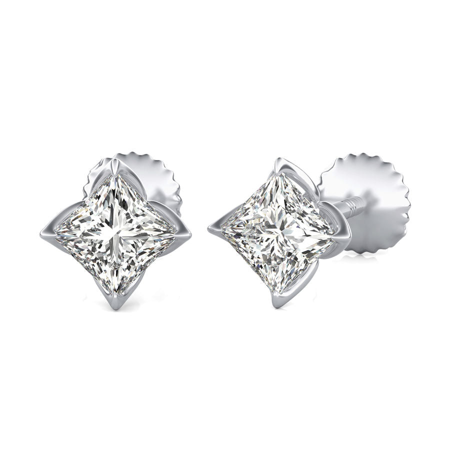 Princess Natural Diamond Stud Earrings