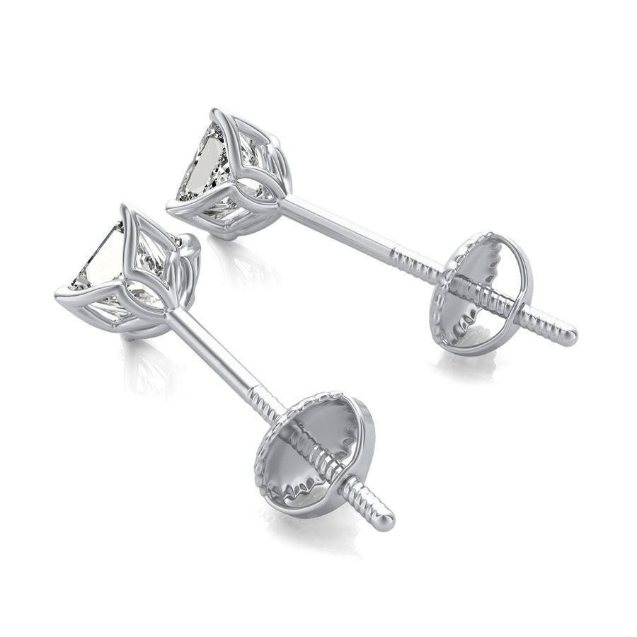 Princess Natural Diamond Stud Earrings
