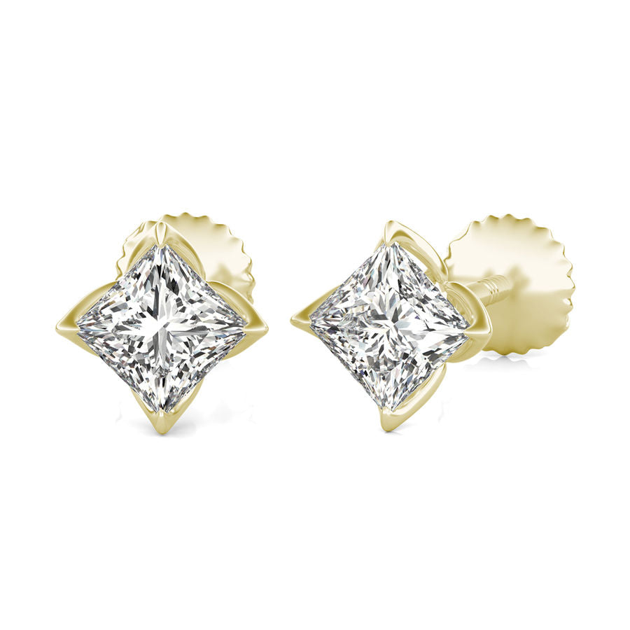 Princess Natural Diamond Stud Earrings