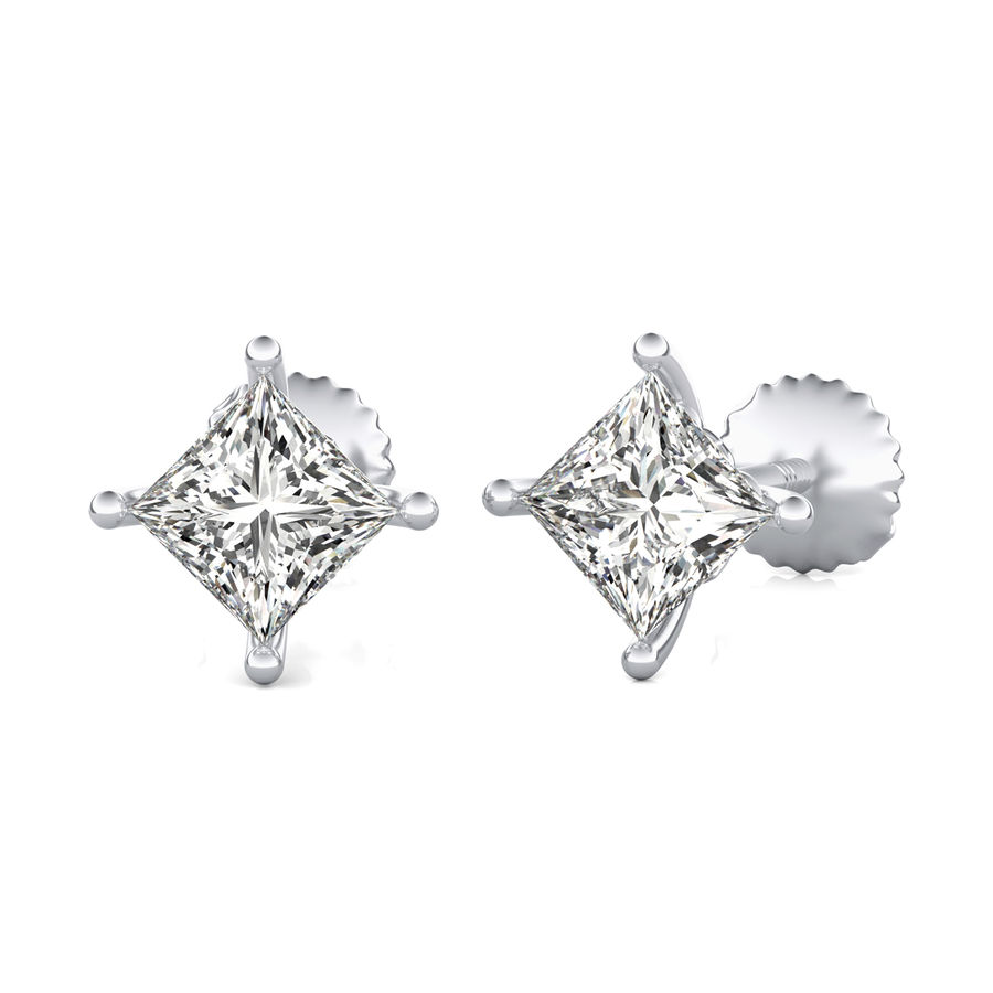 Princess Natural Diamond Stud Earrings