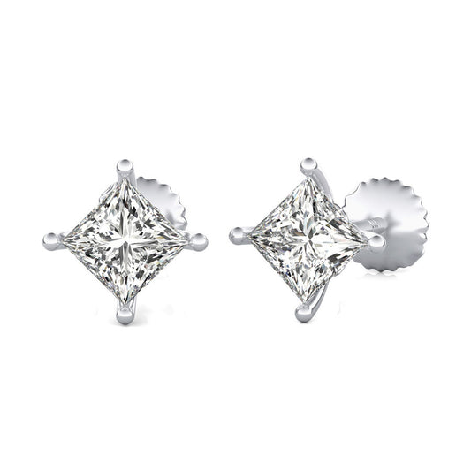 Princess Natural Diamond Stud Earrings