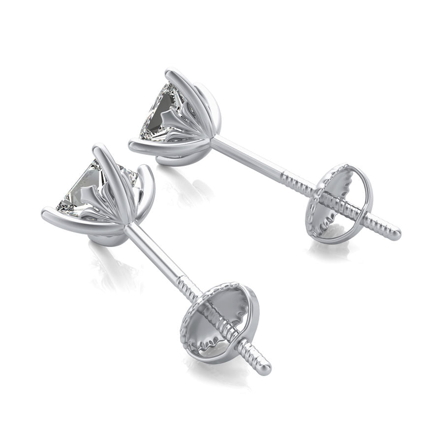 Princess Natural Diamond Stud Earrings