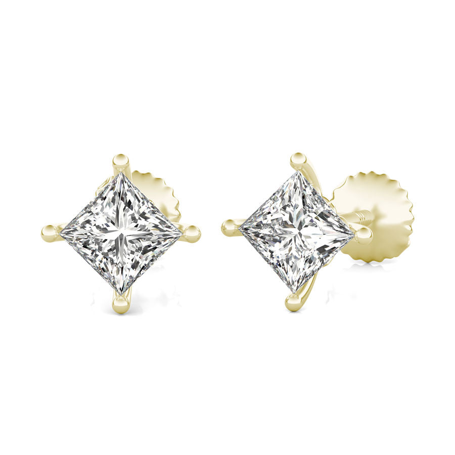 Princess Natural Diamond Stud Earrings