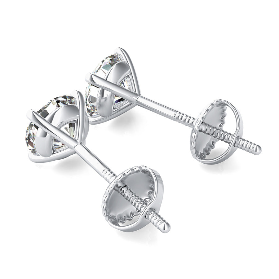 Round Natural Diamond Stud Earrings
