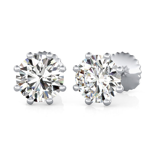 Round Natural Diamond Wire Martini Stud Earrings