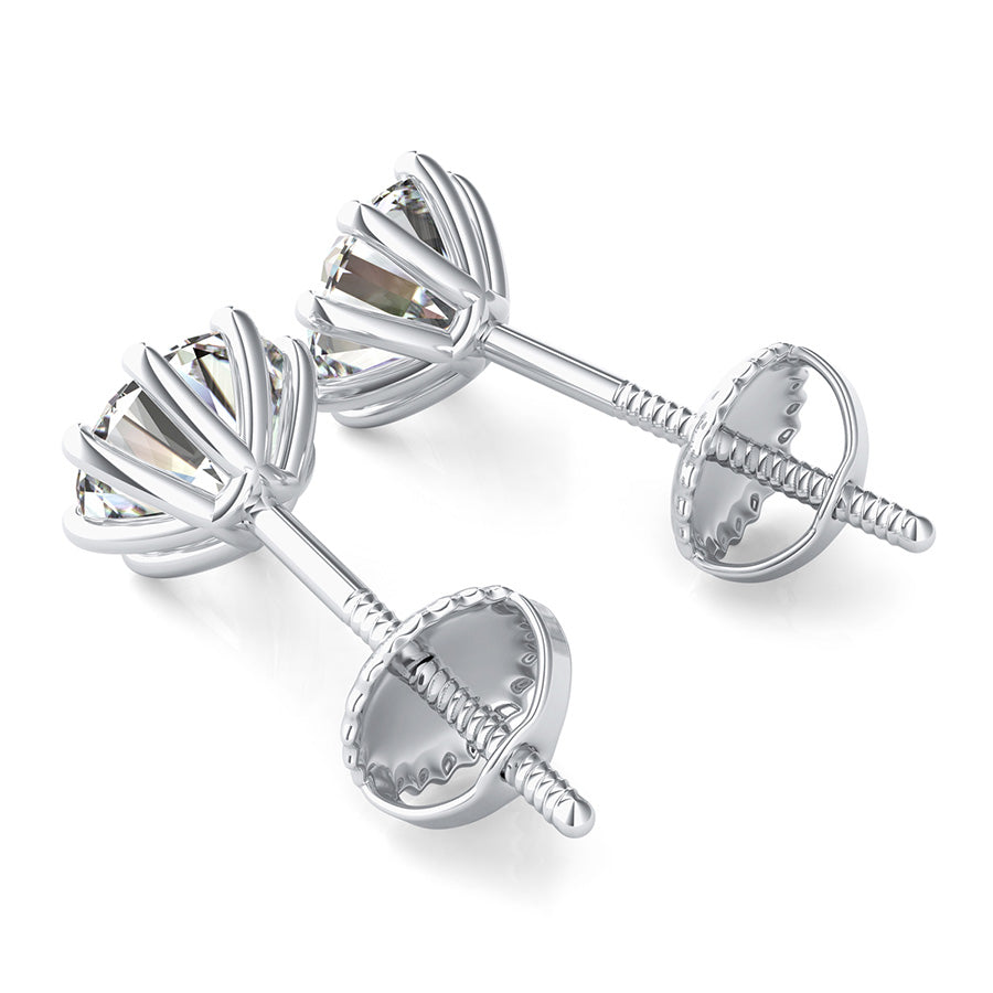 Round Natural Diamond Wire Martini Stud Earrings