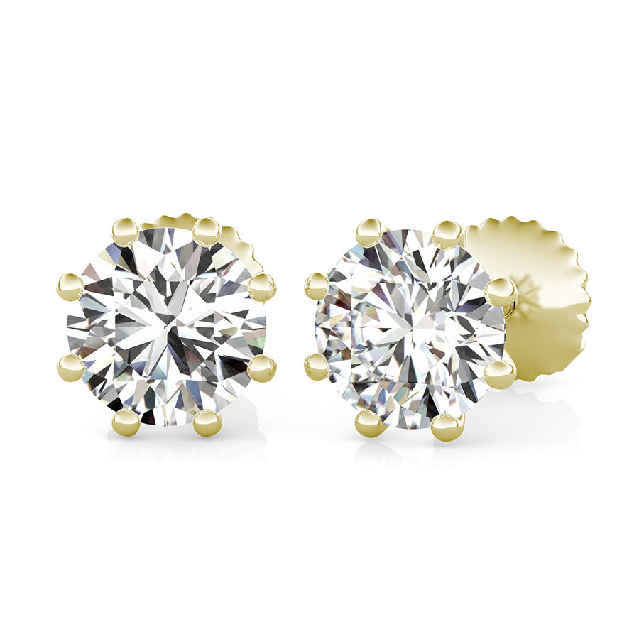 Round Natural Diamond Wire Martini Stud Earrings