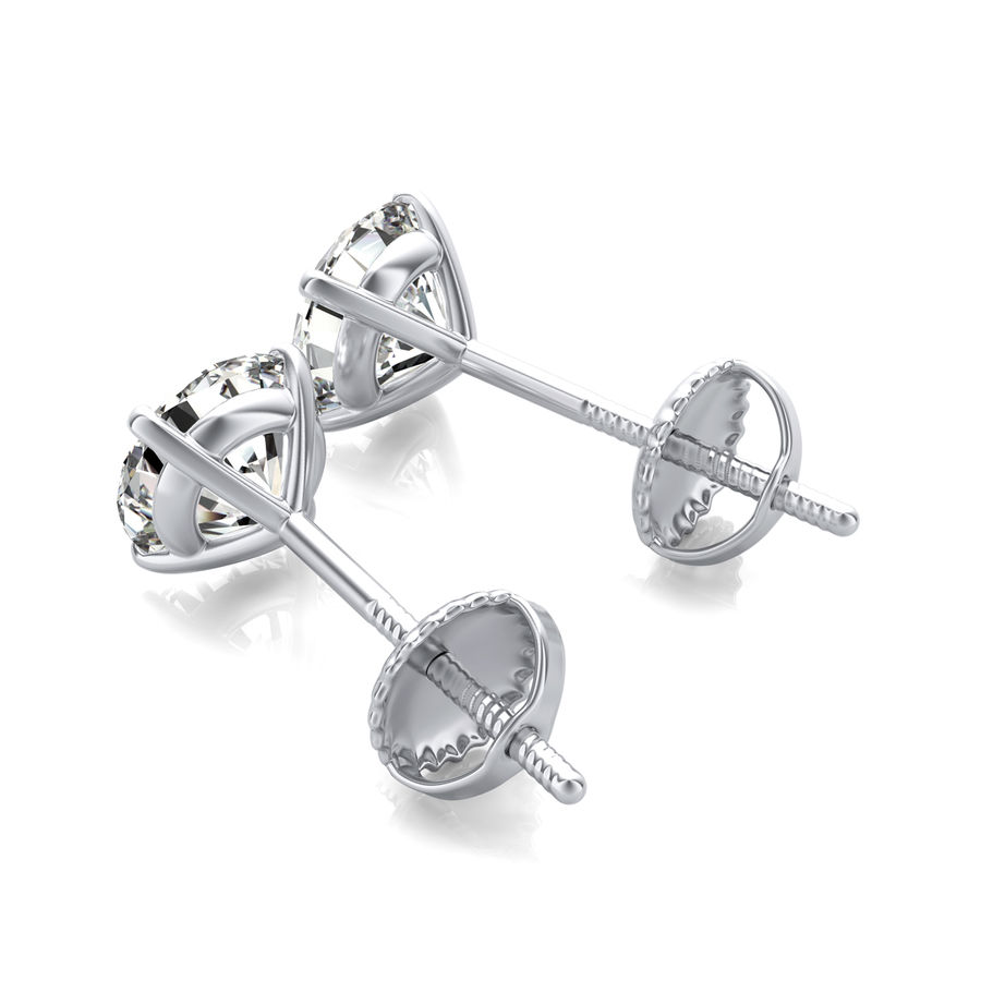 Round Natural Diamond Martini Stud Earrings